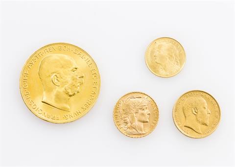 GOLD - Lot aus 4 Münzen, Feingewicht ca. 46,5 g.