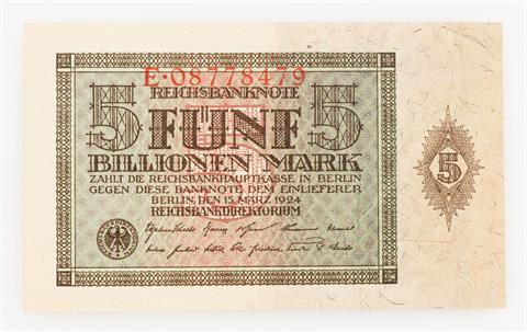 Dt. Banknoten ab 1871 - 5 Billionen Mark,