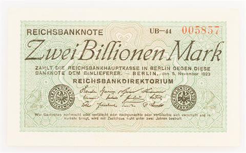 Dt. Banknoten ab 1871 - 2 Billionen Mark,