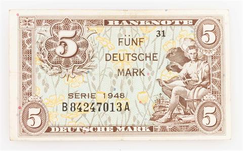 Dt. Banknoten ab 1945 - 5 DM 1948,