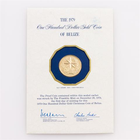 Belize/GOLD - 100 Dollars 1979, Stern von Bethlehem, proof