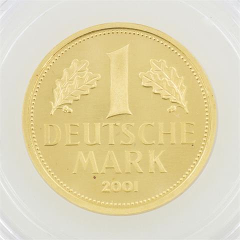 BRD/GOLD - 1 Mark 2001/A, prägefrisch, verkapselt,