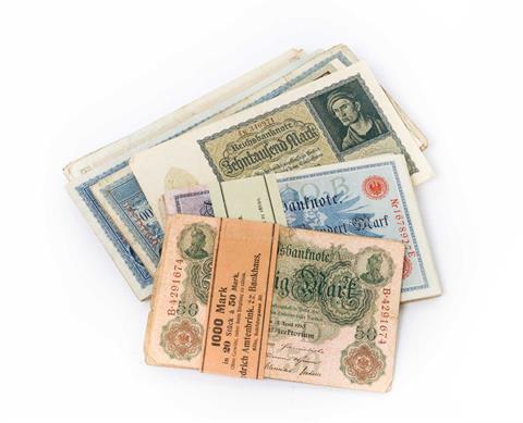 Konvolut Reichsbanknoten - meist von 1906-1910,