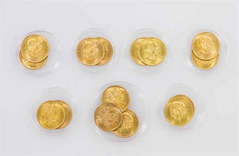 Schöne GOLDzusammenstellung Österreich - 15 x Österreich - 10 Kronen 1912/NP,