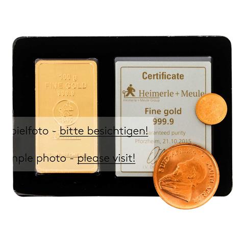 GOLDbarren - 500g GOLD fein, gegossen, Hersteller Heimerle + Meule, mit Zertifikat,