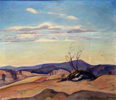 STRICH-CHAPELL, WALTER (Stuttgart 1877-1960 Sersheim), "Hügelige Landschaft mit einzelnem Baum",