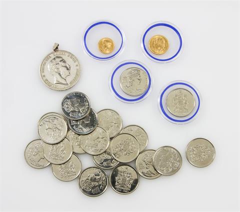 Konvolut mit mexikanischen GOLDmünzen - dabei 1 x Mexiko - 5 Pesos 1955/M,