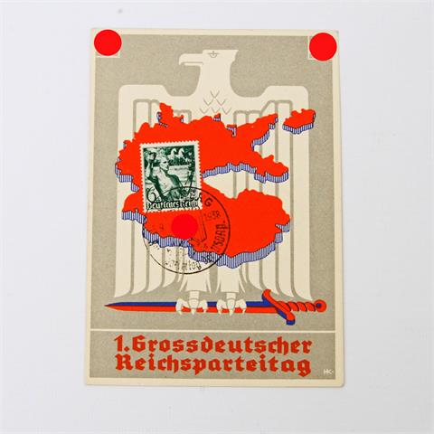 Postkarten 1933-1945 - Nürnberg. 1 Karte, "1. Grossdeutscher Reichsparteitag",