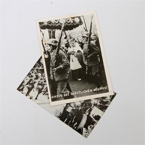 Postkarten 1933-1945 - Nürnberg. 2 Karten. "Einzug des Päpstlichen Nuntius"