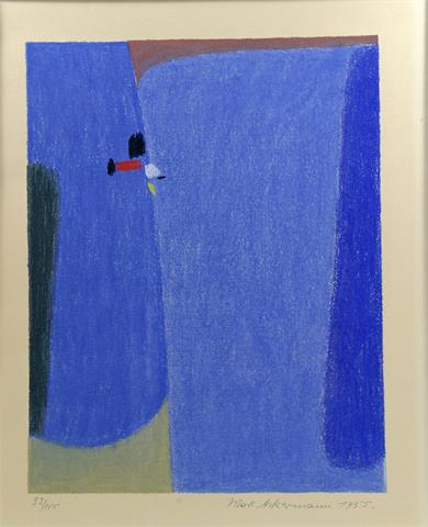 ACKERMANN, MAX (Berlin 1887-1975 Unterlengenhardt, Prof.), "Abstrakte Komposition mit blauen Farbflächen",
