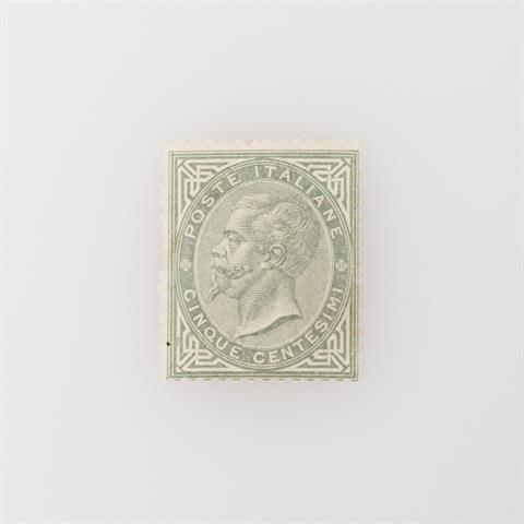 Italien 5 Cent. 1863 grau, ungebrauchtes Prachstück,