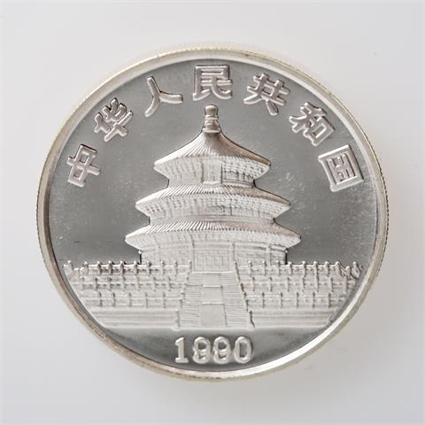 China - 10 Yuan 1990, Panda beim Besteigen eines Felsens,
