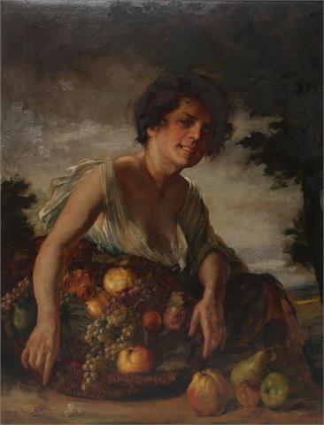SCHLEGEL, K. (Maler des 19./20. Jh.), "Mädchen mit Früchten",