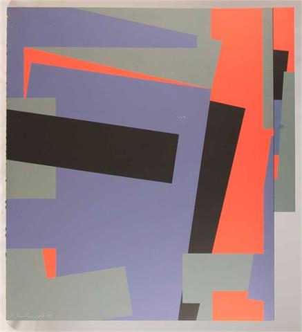 KUHNERT, HORST (geb. 1939), "Tafelbild rot, blau, schwarz",