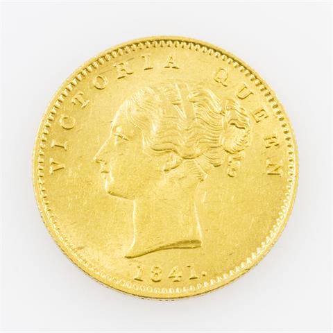 Britisch-Indien, Ostindische Handelsgesellschaft/GOLD - 1 Mohur 1841/wohl Kalkutta,