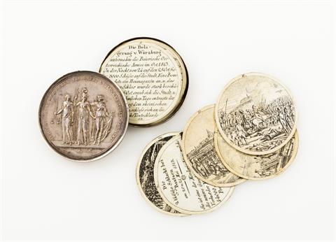Nürnberg - Steckmedaille 1813 in Silber, von Stettner, auf die Befreiungskriege,