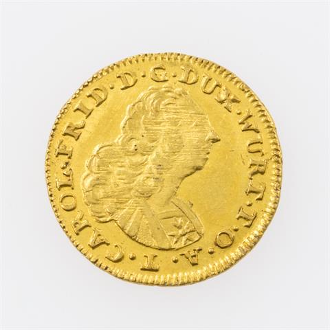 Württtemberg/Gold - 1/4 Dukat o.J., Karl Friedrich Administrator 1738-1744,