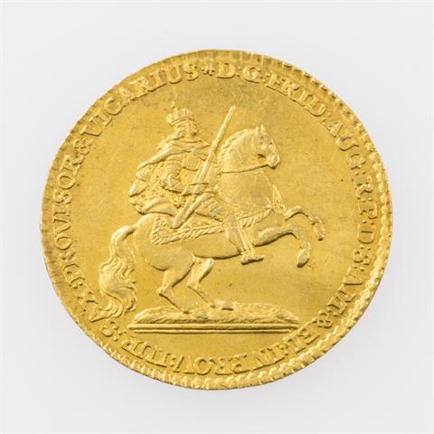 Sachsen/Gold - Dukat 1745, auf das Vikariat, Friedrich August II.,