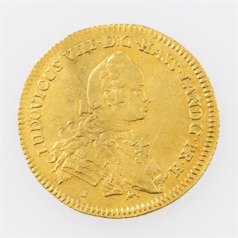 Hessen-Darmstadt/Gold - Dukat 1749/A.K., Ludwig VIII.(1739-1768), Av: Brustbild n.r.,