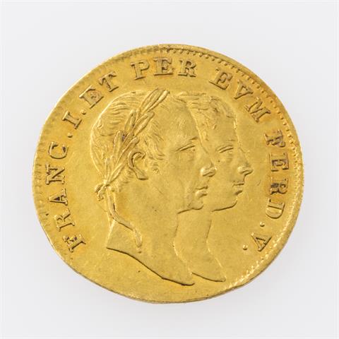 Römisch-Deutsches Reich/Gold - Goldjeton 1830, Franz II. (I.), auf die Ungarische Krönung des Kronprinzen Ferdinand,