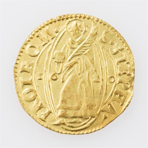 Stadt Metz/Gold - Florin 1620, Av: Stehender St. Stephan mit Palmzweig,