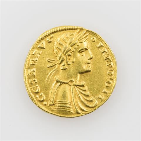 Sizilien/Gold - Augustalis nach 1231/Messina, Friedrich II. (1197-1250), Av: Geharnischtes Brustbild n.r. mit Lorbeerkranz und