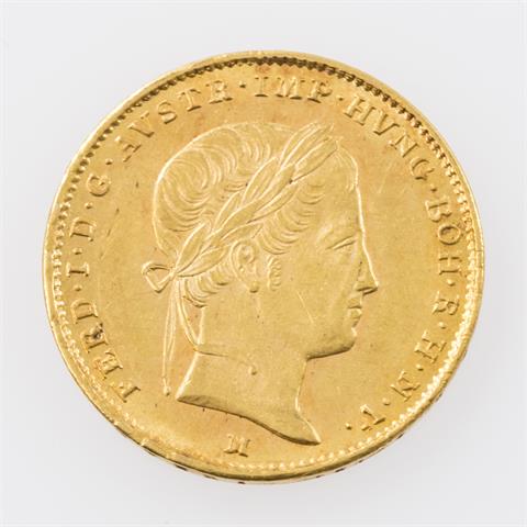 Österreich-Ungarn/Gold - 1 Dukat 1843/M,  Ferdinand I., ss.,