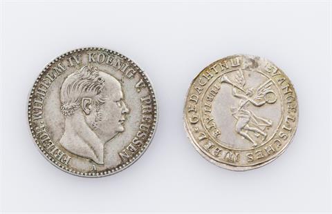 Hohenzollern-Hechingen - 1/2 Gulden 1852, Friedrich Wilhelm IV., (1849-1861), ss., Jaeger 22.