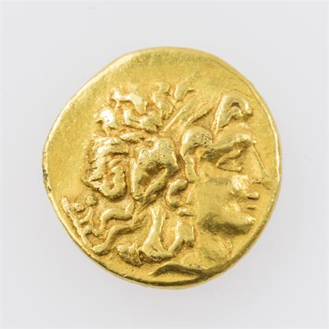 Königreich Makedonien/Gold - Goldstater 88-86 v.Chr./Tomis, Mithridates VI., Av: Kopf Alexander III. n.r.,