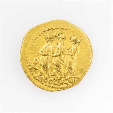 Daker/Gold - Goldstater ca. 50-25 v.Chr./Koson, Av: Magistrat zwischen 2 Liktoren,