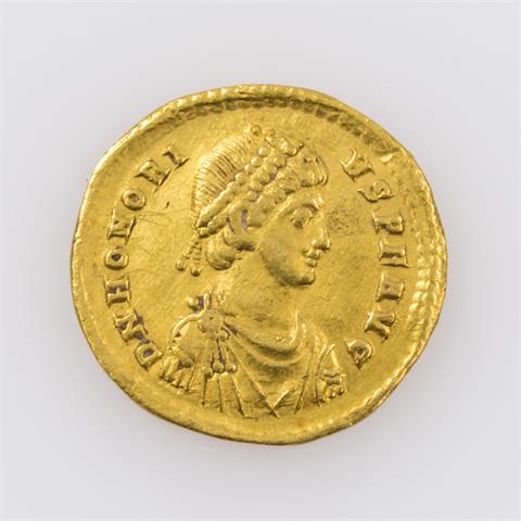 Spätantike/Gold - Solidus 395-397n.Chr./Sirmium, Honorius, Av: Büste des Honorius n.r.,