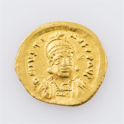Spätantike/Gold - Solidus 6.Jh.n.Chr./Constantinopolus, Justinus I. (518-527 n.Chr.),