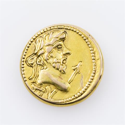 Bosporus/Gold - (antike?) Fälschung eines Goldstaters, Av: König Sauromates II. (174-210 n.Chr.),