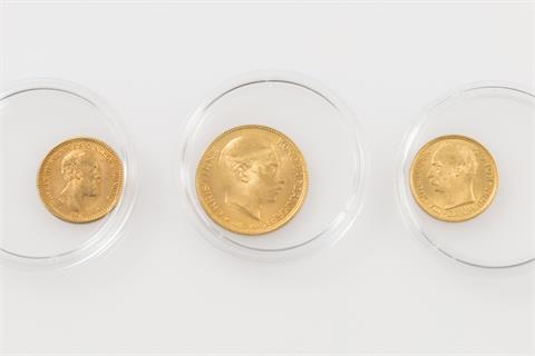 Sehr schöne 3-teilige Goldzusammenstellung Skandinavien - bestehend aus