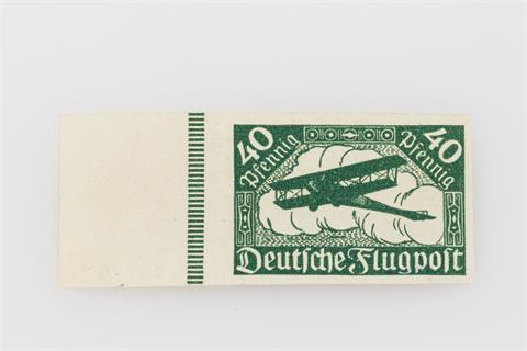 Deutsches Reich - Flugpostmarken 1919, 40 Pf schwarzopalgrün, Mi.-Nr. 112a U,