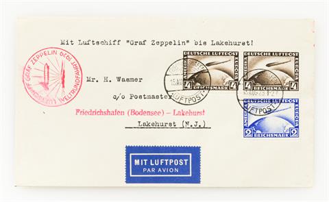 Deutsches Reich - Zeppelinpost Weltrundfahrt 1929 ab Friedrichshafen nach Lakehurst (Sieger 30. Ac),