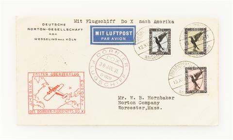 Deutsches Reich - DO-X Luftpost: Deutsche Post zum Flug Lissabon - Südamerika und nach Nordamerika 13.XI.30 ab Friedrichshafen