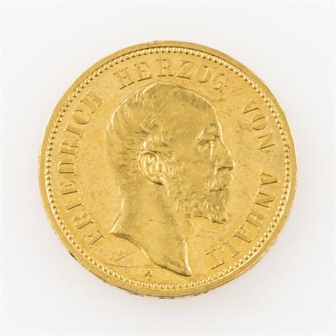 Anhalt/GOLD - 20 Mark 1901 A, Friedrich I.,