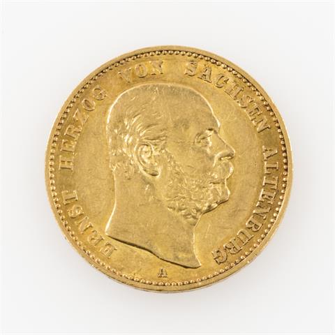 Sachsen-Altenburg/GOLD - 20 Mark 1887 A, Ernst,