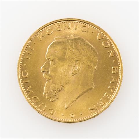 Bayern/GOLD - 20 Mark 1914 D, Ludwig III.,