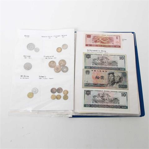 Münzen und einige Banknoten - Zusammenstellung,