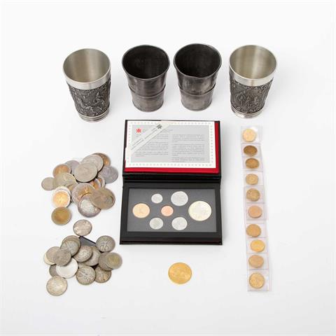 Lot mit GOLD ca. 96,4 g, Silber und anderen Münzen,