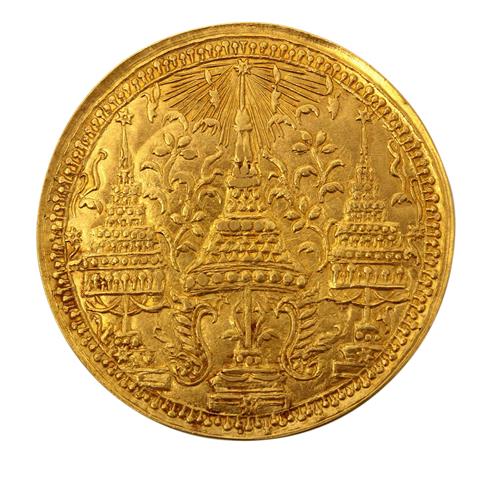 Thailand (Siam)/Gold - Goldabschlag (Nachprägung!) der 1 Bath-Münze o.J. (1864),