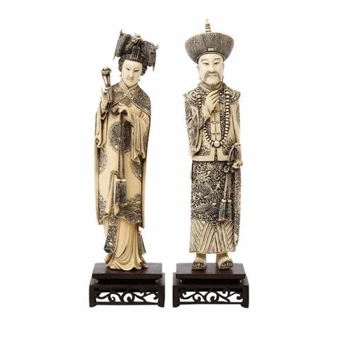 Kaiserpaar aus Elfenbein. CHINA, um 1920/30
