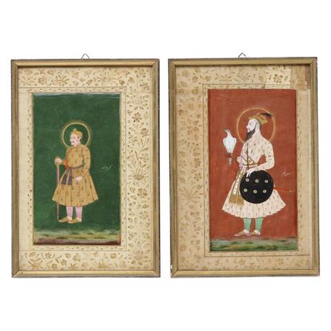 Paar Miniaturmalereien im Moghul-Stil. INDIEN, 19./20. Jh.