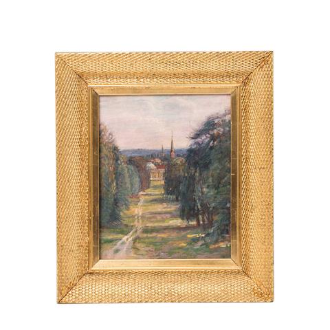 SAIZEV, N. E. (russischer Maler 20. Jh.), "Sanssouci, der Park mit Blick auf die Rückseite des Schlosses und auf Potsdam",