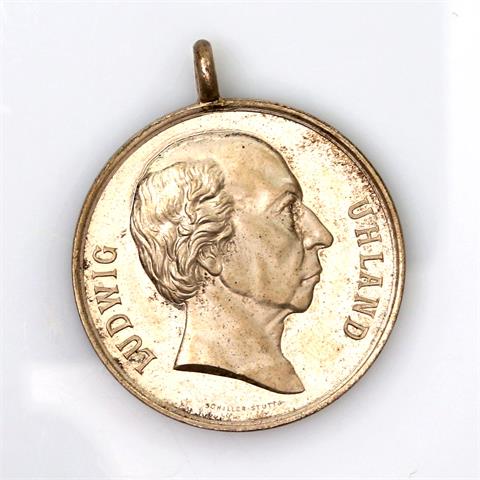 Silbermedaille Ludwig Uhland, Württemberg 19.Jh. - Silbermedaille 1887,