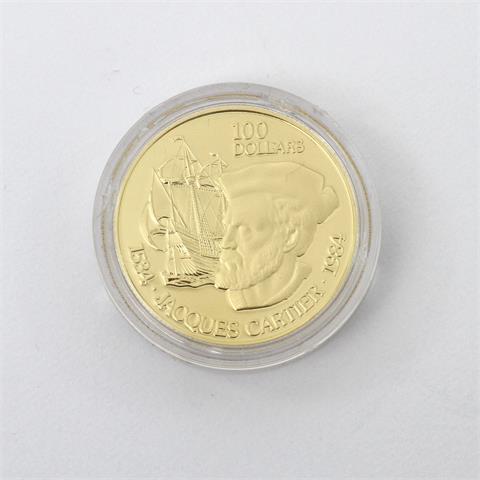 Kanada/GOLD - 100 Dollars 1984, Jacques Cartier,