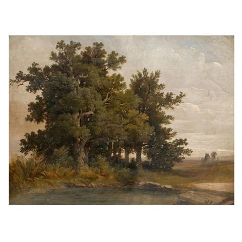 JOHANN, Hermann (1821-1884) 'Bäume am Weiher', 19. Jhd.