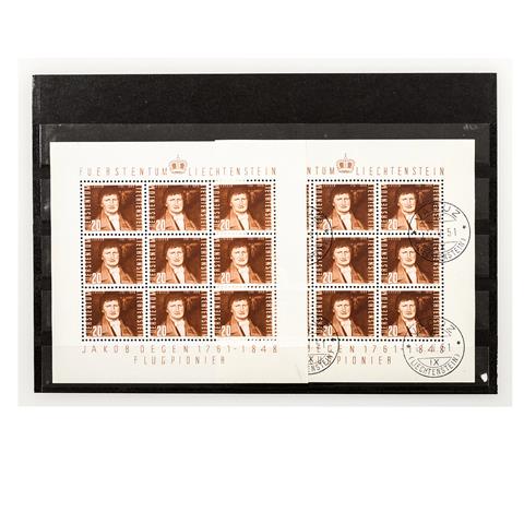 Liechtenstein - 1948, Michel Nummer 259 b im postfrischen und gestempelten Kleinbogen,